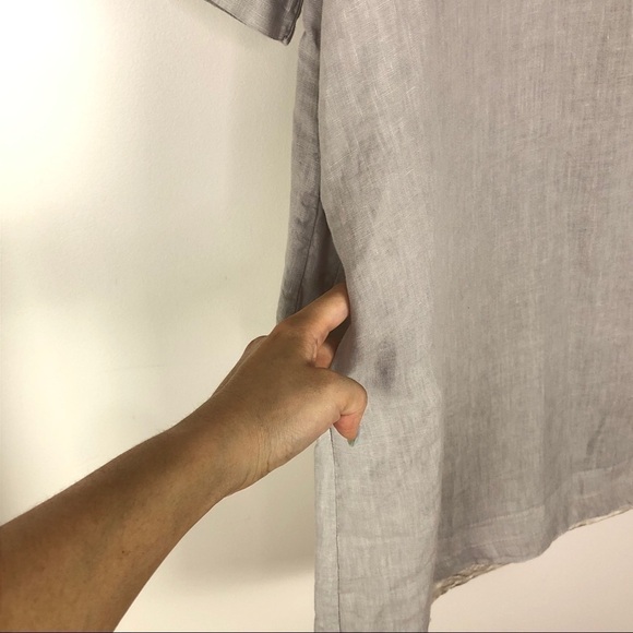 120% linen dress beaded collar - Picture 10 of 11